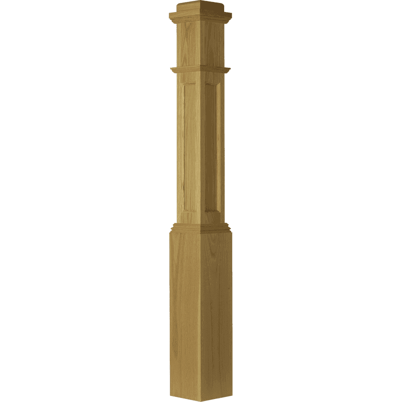 4091 Actual Flat Panel Box Newel Post 6 1/4 Inch x 55 Inch