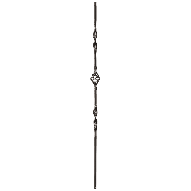 9012RS Double Ribbon and Single Basket Iron Balusters 1/2 Inch Bar