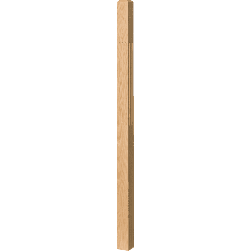 Fluted Newel Post with Chamfered Top