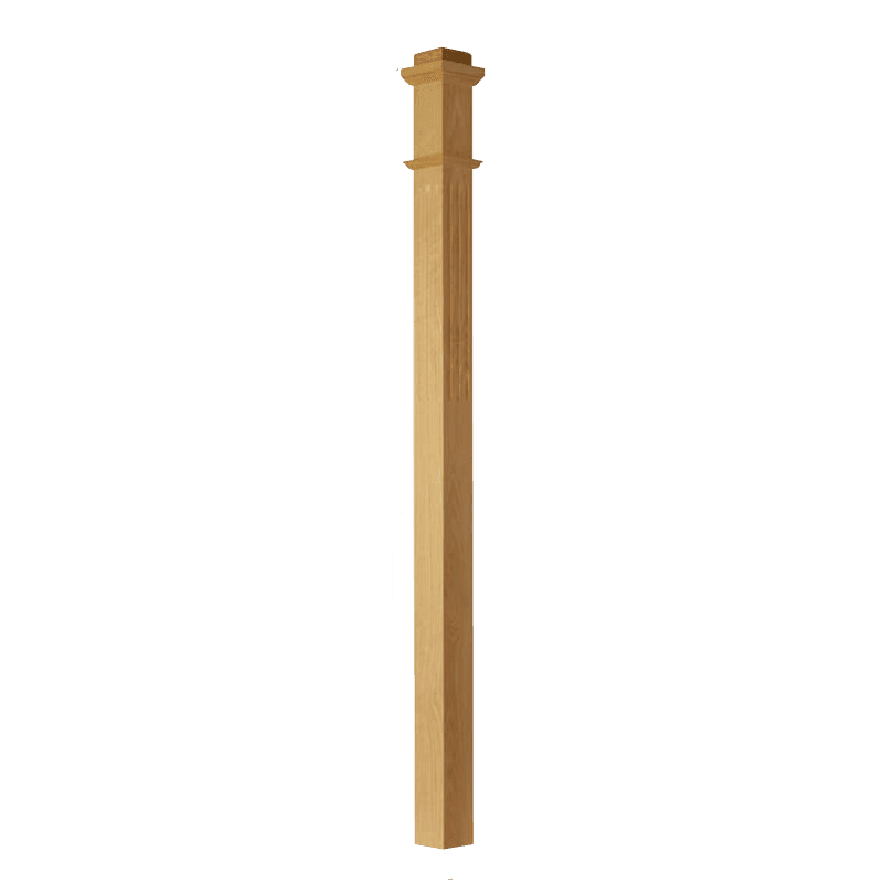 4075 Fluted Solid Box Newel Post 3 1/2 Inch x 58 Inch