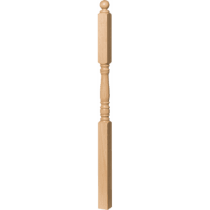 Hampton Style 14.5 Inch Block Top Newel Post