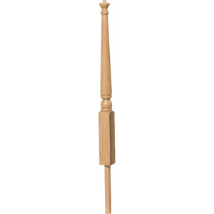 4012 Colonial Style 3 Inch Turnout Pin Top Newel Post with Adjustable Dowel