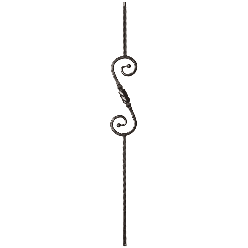 9047HF Scroll Hammered Face Iron Balusters 9/16 Inch main view