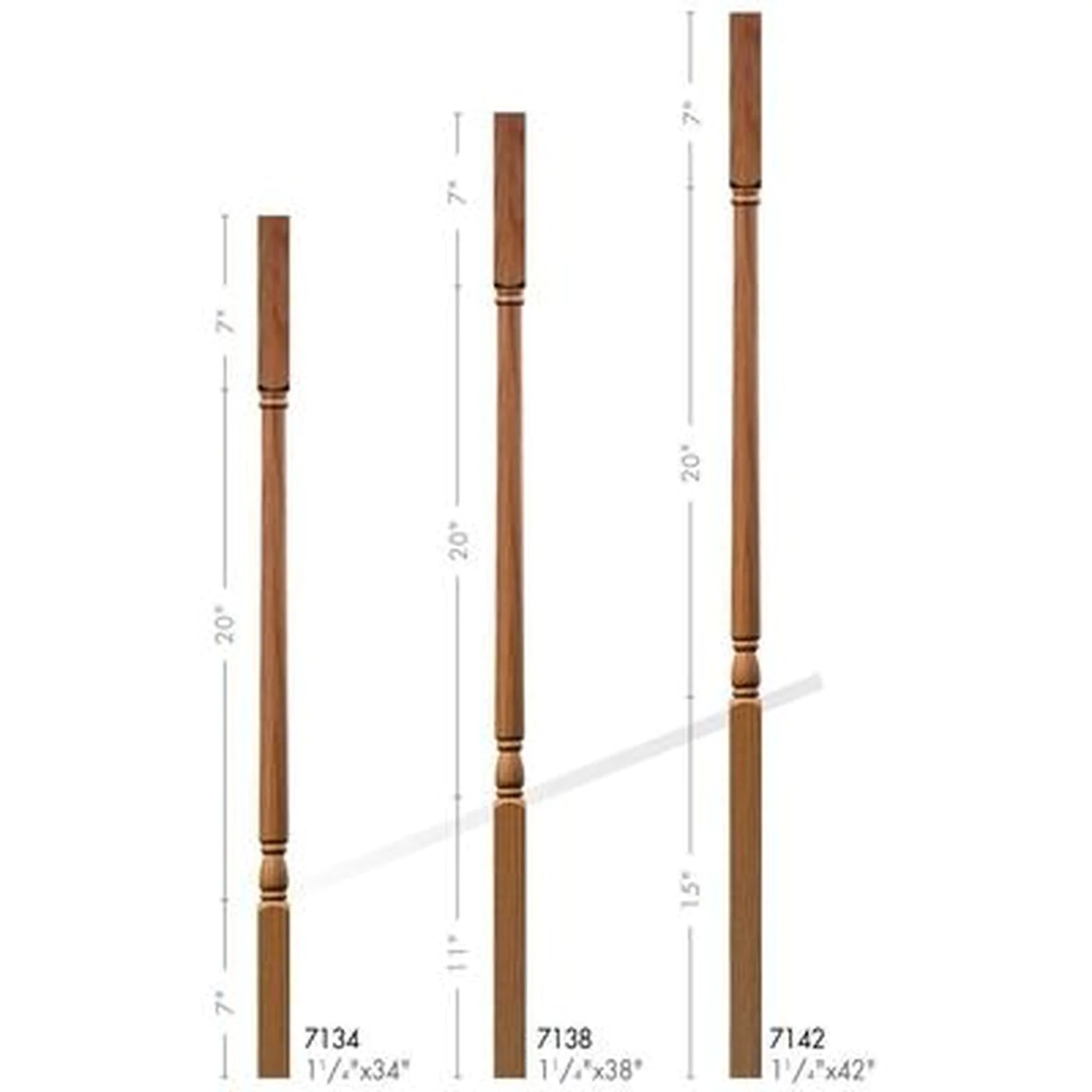 7134 Block Top Colonial Series Elegant Rise Baluster view 2