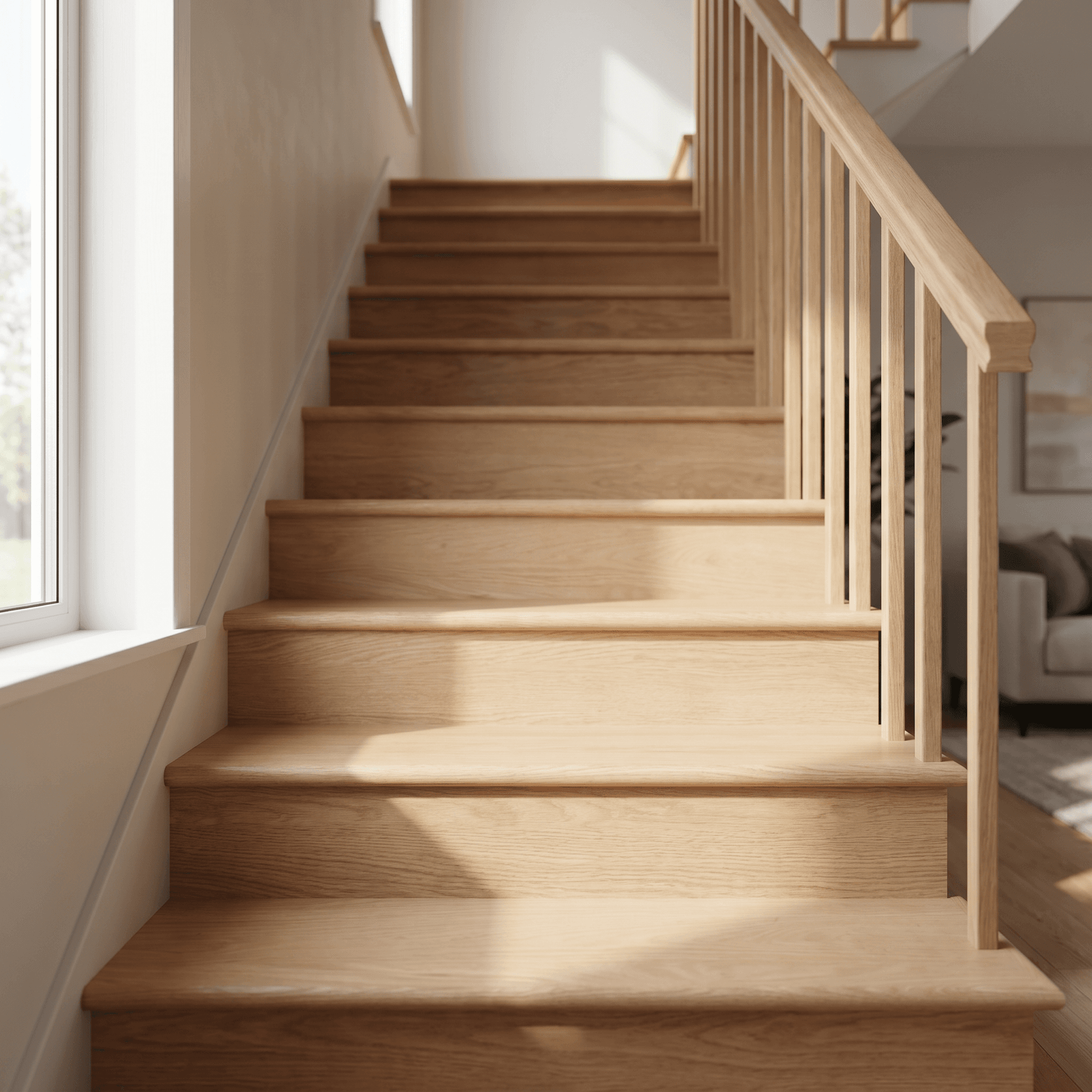 1″ Solid Stair Tread Mitered Return Two Side - Image 2