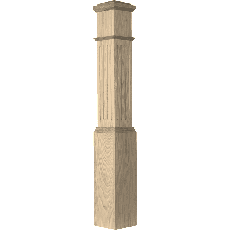 4092 Fluted Box Newel Post 7 1/2 Inch x 55 Inch main view
