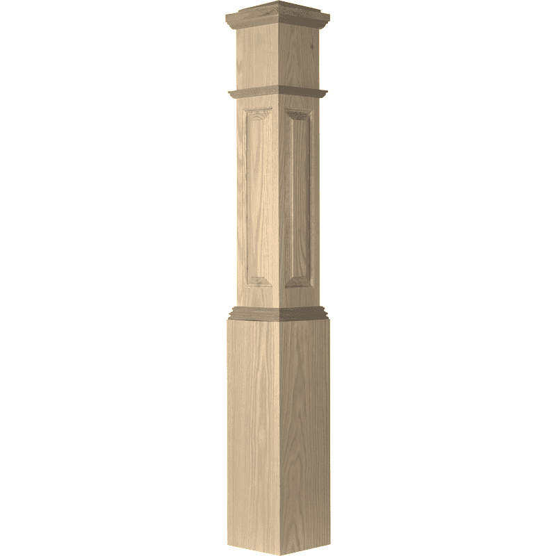 4092 Actual Raised Panel Box Newel Post 7 1/2 Inch x 55 Inch main view