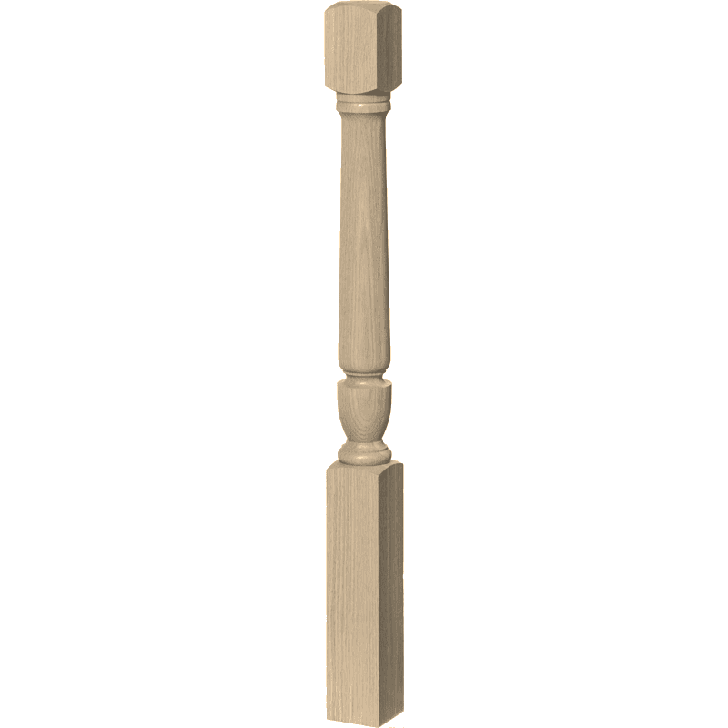 Bunker Hill Style Newel Post with 5 Inch Block Top and Interchangeable Finial main view