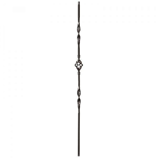 9012RS Double Ribbon and single basket Iron balusters 1/2" bar