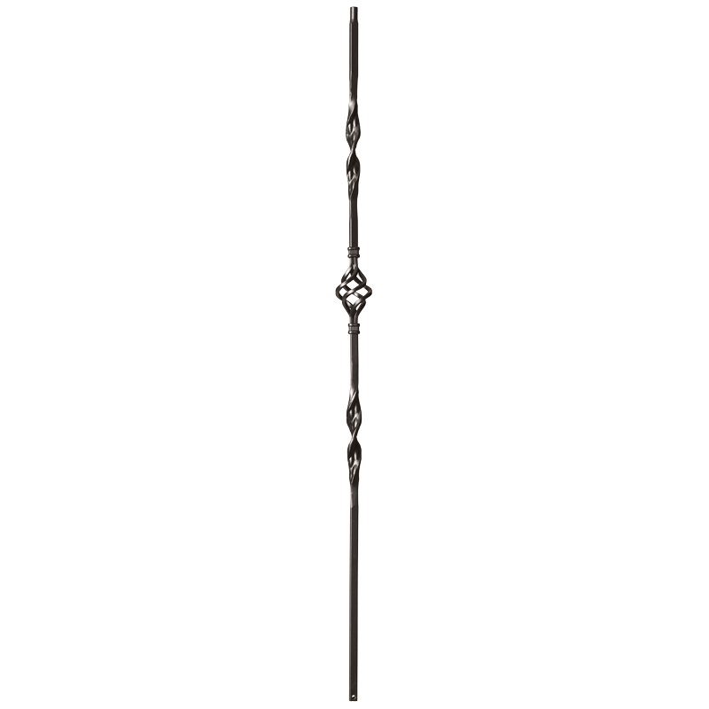 9012RS Double Ribbon and single basket Iron balusters 1/2" bar