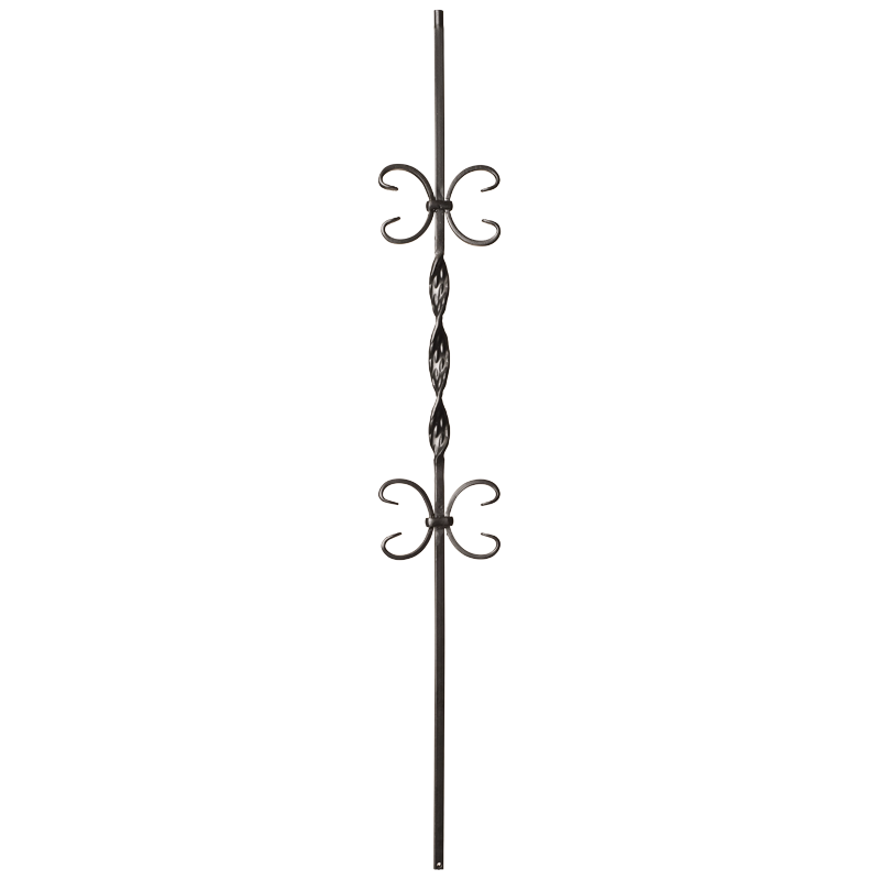 9015RS Single Ribbon with double butterflies Iron balusters 1/2" bar
