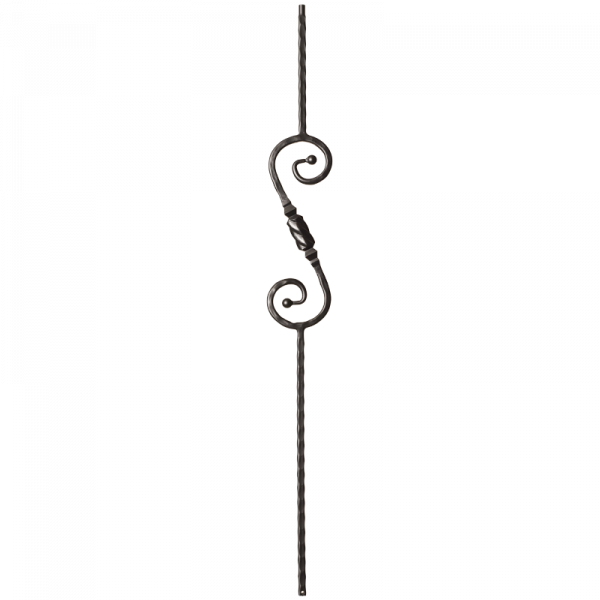 9047HF Scroll hammered Face Iron balusters 9/16"