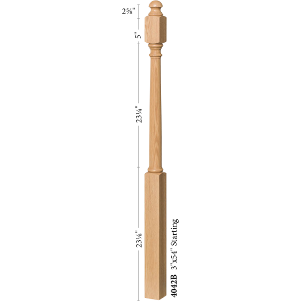 4042B Colonial Style 3" Newel Post