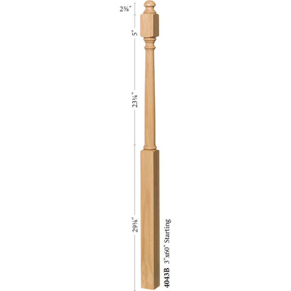 4043B Colonial Style 3" Newel Post