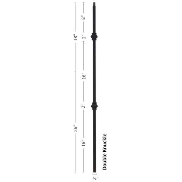 9907TB Double Knuckle Iron balusters 3/4" bar