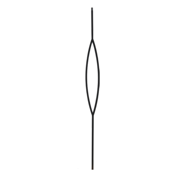 9093CS pointed oval Iron Baluster in Satin Black