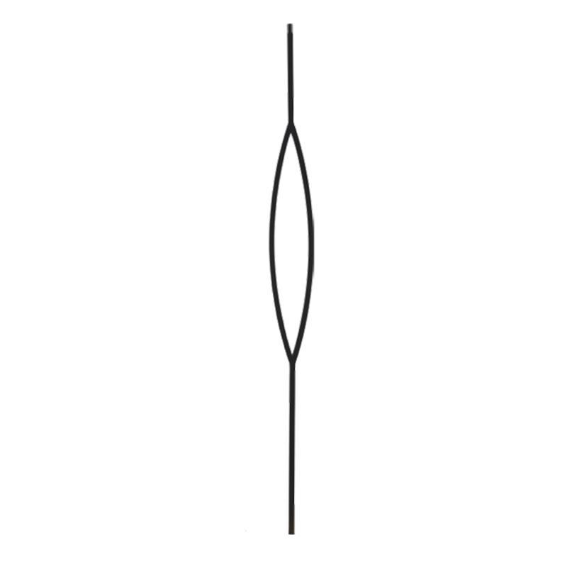 9093CS pointed oval Iron Baluster in Satin Black